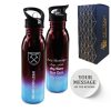 Official Printed West Ham Metallic Water Bottle, Personalise Any Message, Gift Boxed