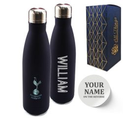 Official Printed Tottenham Thermal Bottle Painted, Personalise Any Name, Gift Boxed