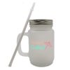 Colour Printed Frosted Mason Jar with Name's Cocktail Design