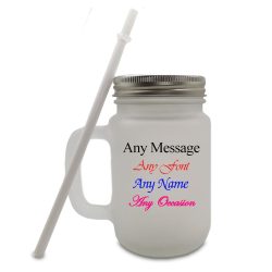 Colour Printed Frosted Mason Jar