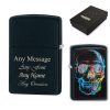 Engraved Colour Skull Official Zippo Windproof Lighter