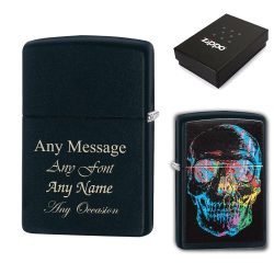 Engraved Colour Skull Official Zippo Windproof Lighter