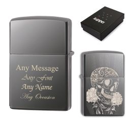 Engraved Fancy Skull Official Zippo Windproof Lighter