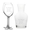 Personalised Engraved Set of 2 Enoteca Wine Glass and 1 Litre Vin Carafe Set