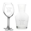 Personalised Engraved Set of 2 Enoteca Wine Glass and 1 Litre Vin Carafe Set