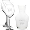 Personalised Engraved Set of 4 Enoteca Wine Glass and 1 Litre Vin Carafe Set