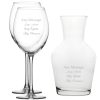 Personalised Engraved Set of 2 Enoteca Wine Glass and 500ml Vin Carafe Set