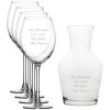 Personalised Engraved Set of 4 Enoteca Wine Glass and 500ml Vin Carafe Set