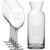 Personalised Engraved Set of 4 Enoteca Wine Glass and Village Carafe Set