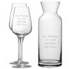Personalised Engraved Set of 2 Sublym Wine Glass and Village Carafe Set
