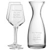 Personalised Engraved Set of 2 Infinity Wine Glass and 1 Litre Carafe Set