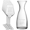 Personalised Engraved Set of 4 Infinity Wine Glass and 1 Litre Carafe Set
