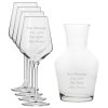 Personalised Engraved Set of 4 Infinity Wine Glass and 500ml Vin Carafe Set