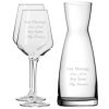 Personalised Engraved Set of 2 Infinity Wine Glass and Contemporary Carafe Set
