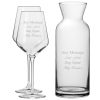 Personalised Engraved Set of 2 Infinity Wine Glass and Village Carafe Set