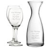 Personalised Engraved Set of 2 Pure Wine Glass and 1 Litre Carafe Set