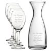 Personalised Engraved Set of 4 Pure Wine Glass and 1 Litre Carafe Set