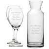 Personalised Engraved Set of 2 Pure Wine Glass and Village Carafe Set