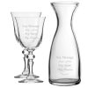 Personalised Engraved Set of 2 Crystal Jasmine Wine Glass and 1 Litre Carafe Set