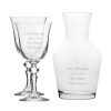 Personalised Engraved Set of 2 Crystal Jasmine Wine Glass and 1 Litre Vin Carafe Set