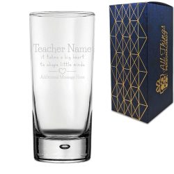 Engraved Hiball Glass with A Big Heart shapes Little Minds Design