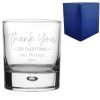 Engraved Whisky Glass with Thank You for Everything Design