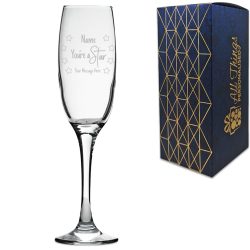 Engraved Champagne Prosecco Flute with You're A Star Design