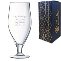 Engraved Stuttgart Stemmed Pint Beer Glass