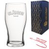 Engraved Pint Glass with Slainte Design, Add a Personalised Message to the Reverse