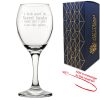 Engraved Wine Glass with Secret Santa Dotted Design, Add Message to Reverse