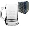 Engraved Beer Mug with Secret Santa Serif Design, Add Message Underneath
