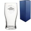 Personalised Engraved Graduation Pint Glass with 'ConGRADulations' Design, Personalise with Any Name or Message