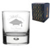 Personalised Engraved Graduation Whisky Tumbler with 'ConGRADulations' Design, Personalise with Any Name or Message