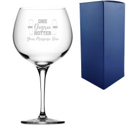Personalised Engraved Graduation Gin Cocktail Glass with 'One Degree Hotter' Design, Personalise with Any Name or Message