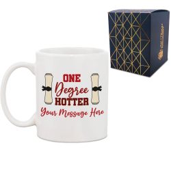 Personalised Printed Graduation Mug with 'One Degree Hotter' Design, Personalise with Any Name or Message