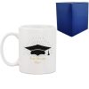 Personalised Printed Graduation Mug with Grad Cap Burst Design, Personalise with Any Name or Message