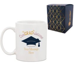 Personalised Printed Graduation Mug with 'ConGRADulations' Design, Personalise with Any Name or Message
