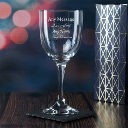 Engraved 365ml Campana Wine Glass with Gift Box