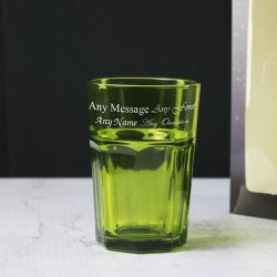 Engraved 365ml Green Coloured Highball Glass with Gift Box
