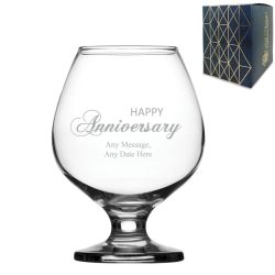Engraved Anniversary Bistro Brandy, Gift Boxed
