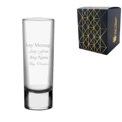 Engraved Tall Vodka Shot Glass, 2oz/59ml, Any Message