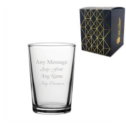 Engraved Toughened Conical Glass 7oz/207ml, Any Message