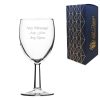 Engraved Toughened Saxon Wine Glass 9oz/266ml, Any Message
