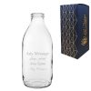 Engraved Glass Milk Bottle 20oz/591ml, Quirky Cocktail Glass, Any Message