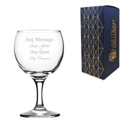 Engraved 8.7oz/258ml Paris Modern Wine Glass, Any Message for Any Occasion