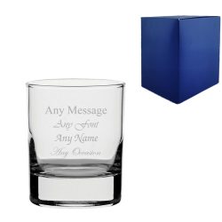 Engraved 7.75oz/229ml Side Whisky Glass, Any Message for Any Occasion