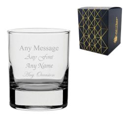 Engraved 7.75oz/229ml Side Whisky Glass, Any Message for Any Occasion
