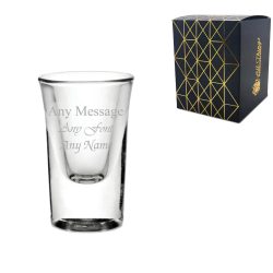 Engraved 1oz/29ml Boston Heavy Base Shot Glass, Any Message for Any Occasion