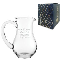 Engraved 0.5L Cascade Glass Jug, Any Message for Any Occasion