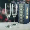 Engraved Wedding Champagne Set Mr and Mrs, Any Message, 7.5oz/221ml, Handwritten Font